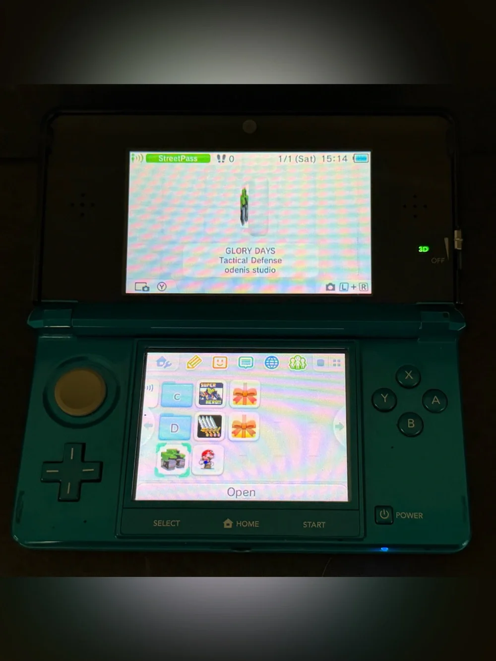 Nintendo 3DS Aqua Blue Handheld Handheld Console System CTR-001 Tested